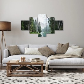 Obraz leśnego jeziora (125x70 cm)