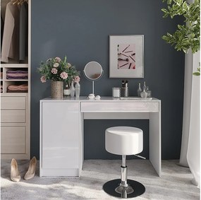 Stół toaletowy biały/biały wysoki połysk 119.8x50.1x76 sherry