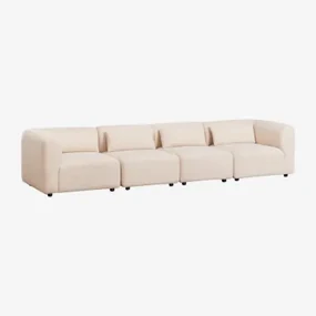 4-częściowa Modułowa Sofa Fogler Chenille Kremowy Beż - Sklum