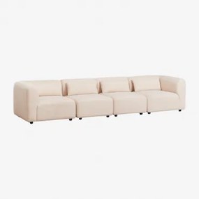Sofa Modułowa Fogler 4-częściowa Chenille Kremowy Beż - Sklum