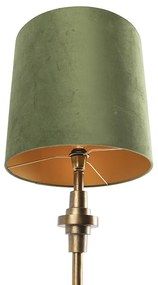 Lampa stołowa art deco brąz klosz welurowy zielony 40cm - Diverso ArtDeco Oswietlenie wewnetrzne