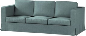 Pokrowiec na sofę Karlanda 3-osobową nierozkładaną, długi kolor niebieski tkanina strukturalna