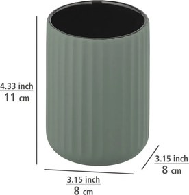 Zielony ceramiczny kubek na szczoteczki Wenko Belluno