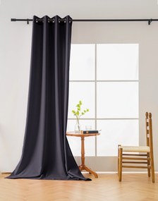 Ciemnoszara zasłona OXFORD 140x250 cm Zawieszanie: Taśma z wiązaniami