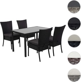 Zestaw MCW-G19 (5 elementów),  czarny, poduszki ciemnoszare