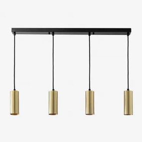 Lampa Sufitowa Wisząca Z Żelaza Z 4 Punktami Świetlnymi Baysal Złoto - Sklum