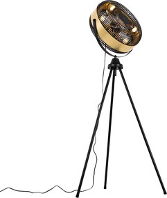 Lampa stojąca trójnóg czarna ze złotem 4-światłowa - Kim