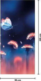 Fototapeta na drzwi - Dmuchawce z niebieskim motylem (95x205cm)