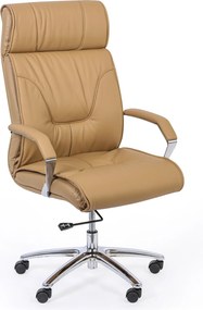 Krzesło biurowe LUX, skóra, beżowy