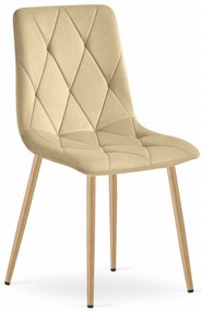 Beżowe krzesło do kuchni LIBRA aksamitne