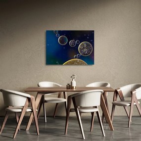Obraz na szkle - bąbelki (70x50 cm)