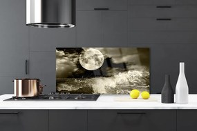 Panel Szklany do Kuchni Blask Księżyca Nad Doliną