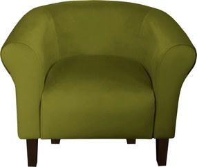 Fotel Milo tkanina Welur wygodny fotel tapicerowany do salonu i sypialni : Kolor nogi - Venge, Kolor tkaniny - VELVET - BL75, Wysokość nogi - 15 cm