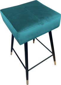 Hoker MAX krzesło barowe tkanina Welur podstawa metalowa : Kolor nogi - Czarno-złota stożek, Kolor tkaniny - VELVET - MG20, Typ siedziska - Siedzisko stałe
