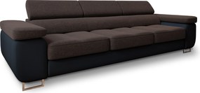 Masseno Sofa MOSINE z funkcją spania, Rozkładana sofa z regulowanymi zagłówkami - Brązowy, SAWANA 16 + MADRYT 9100