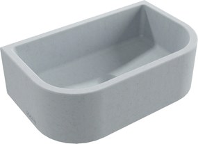 Umywalka betonowa półokrągła wisząca / nablatowa bez otworu na baterię 49 x 30 cm PALANGA | różne kolory : Kolor - Jasny szary, Typ montażu - podwieszana