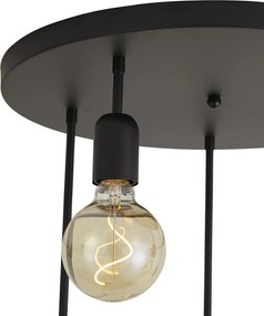 Nowoczesna lampa sufitowa czarna 5-światłowa - Facil