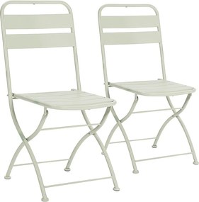 Pakiet dwóch składanych krzeseł ogrodowych Perla zielonych z metalu.