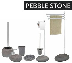 Stojak na papier toaletowy i szczotkę do WC, PEBBLE STONE - 2 w 1, WENKO