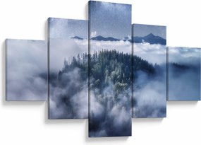 Obraz lasu we mgle (125x70 cm)
