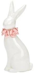 Ceramiczny zajączek ROSE BUNNY 18 cm biały