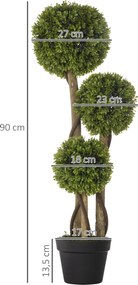 HOMCOM Sztuczna bukszpanowa roślina z doniczką