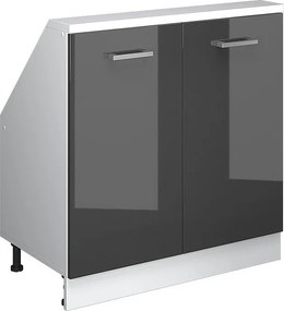 Szafka kuchenna na dach skośny antracyt wysoki połysk 80x46x81.6 r-line