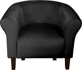 Fotel Milo tkanina Welur wygodny fotel tapicerowany do salonu i sypialni : Kolor nogi - Venge, Kolor tkaniny - VELVET - MG19, Wysokość nogi - 15 cm