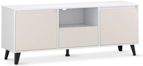 Minimalistyczna szafka RTV biały + kaszmir N5-E04