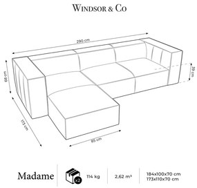 Brązowy skórzany narożnik (lewostronny) Madame – Windsor &amp; Co Sofas