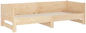 Łóżko rozsuwane z naturalnego drewna 2x(80x200) cm - Eluwin 3X