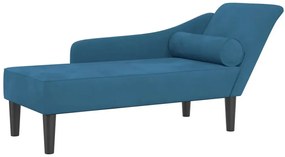 Niebieska welurowa leżanka z poduszką F8-F27