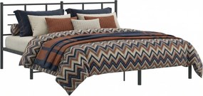 Czarne metalowe łóżko małżeńskie 180x200 cm C1-T10