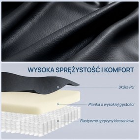 HOMCOM Fotel masujący z funkcją bujania, leżenia i ogrzewania, 3 tryby, obrotowy, czarny | Aosom PL