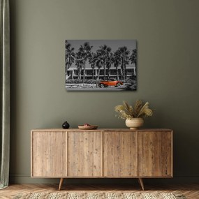 Obraz - Retro czerwony samochód (70x50 cm)