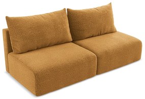 Pomarańczowa rozkładana/ze schowkiem sofa 216 cm Kalena – Makamii