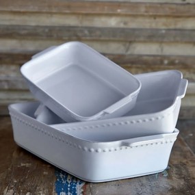 Białe kamionkowe naczynie do zapiekania Costa Nova Pearl, 27x17 cm