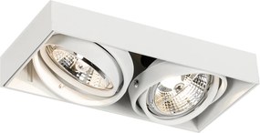 Zestaw 6 reflektorów wpuszczanych białe GU10 70mm 2-źródła światła bezramkowe - Oneon