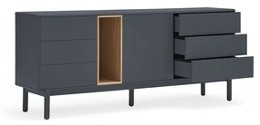 Ciemnoszara wysoka komoda 180x76 cm Corvo – Teulat