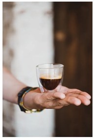 Zestaw 2 szklanek z podwójną ścianką Vialli Design Ronny Espresso, 80 ml