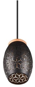 Czarna lampa wisząca ø 15 cm Bidar – Trio