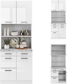 Blok kuchenny biały wysoki połysk 80x60x81.6 r-line