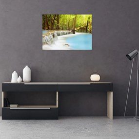 Obraz wodospadu Huai Mae Kamin w lesie (70x50 cm)