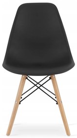 Zestaw stół z krzesłami: stół prostokątny TESSA 120x60 czarny/czarne + 4 krzesła OSAKA czarne/dąb