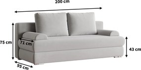Masseno Sofa ASPERO z funkcją spania i pojemnikiem na pościel, Rozkładana sofa - Butelkowa zieleń, KRONOS 19