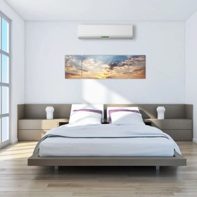 Obraz - Słonie wędrujące po sawannie (170x50 cm)