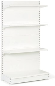 Regał sklepowy obustronny, pełne ścianki, 2200 x 1000 x 900 mm, podstawowy, biały