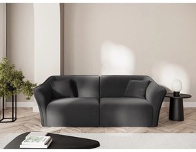 Ciemnoszara aksamitna sofa 206 cm Tokyo – Cosmopolitan Design