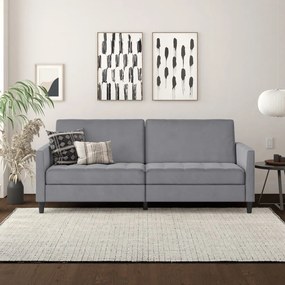 Jasnoszara aksamitna sofa 207 cm Presley – Støraa