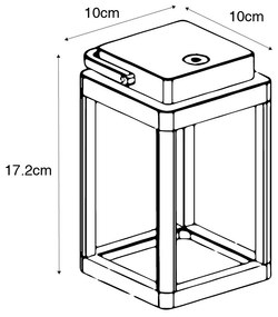 Zewnetrzna Zewnętrzna lampa stołowa ciemnoszara z akumulatorem LED - Yara Nowoczesny Oswietlenie zewnetrzne